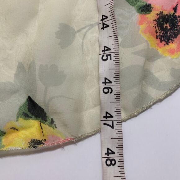 LOVE CHELSEY Sleeveless Beige Colorful Floral High Low Mini Dress Small - Picture 7 of 7